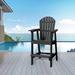 Rosecliff Heights Tall Adirondack Chair Adirondack Barstools Balcony Chair Plastic/Resin in Black | 47.05 H x 28.35 W x 30.91 D in | Wayfair