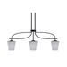 Brayden Studio® Pollegrini 3 - Light Matte Black Kitchen Island Pendant Glass in Gray | 14.75 H x 38.25 W in | Wayfair