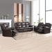 Latitude Run® Kamarli 3 Piece Faux Leather Reclining Living Room Set Faux Leather in Brown | 40.9 H x 81.1 W x 37 D in | Wayfair Living Room Sets