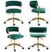 Everly Quinn Danilah Velvet Task Chair Upholstered in Green | 31.12 H x 22.84 W x 19.67 D in | Wayfair BCAD9A844AC443C9BF80A5A0C667D9C2