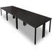 Inbox Zero Misha Pivit 12FT Modular Rectangular Conference Table, Modern Seminar Table Wood in Black | 30 H x 48 W x 24 D in | Wayfair