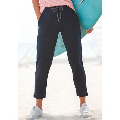 7/8-Hose ELBSAND "Ivalo", Damen, Gr. XXL (44), N-Gr, blau (marine), Sweatware, Obermaterial: 95% Baumwolle, 5% Elasthan, unifarben, casual, figurumspielend 7/8-Länge, Hosen, aus Sweatware, Jogginghose, Relaxhose, Freizeitlook, Topseller Image