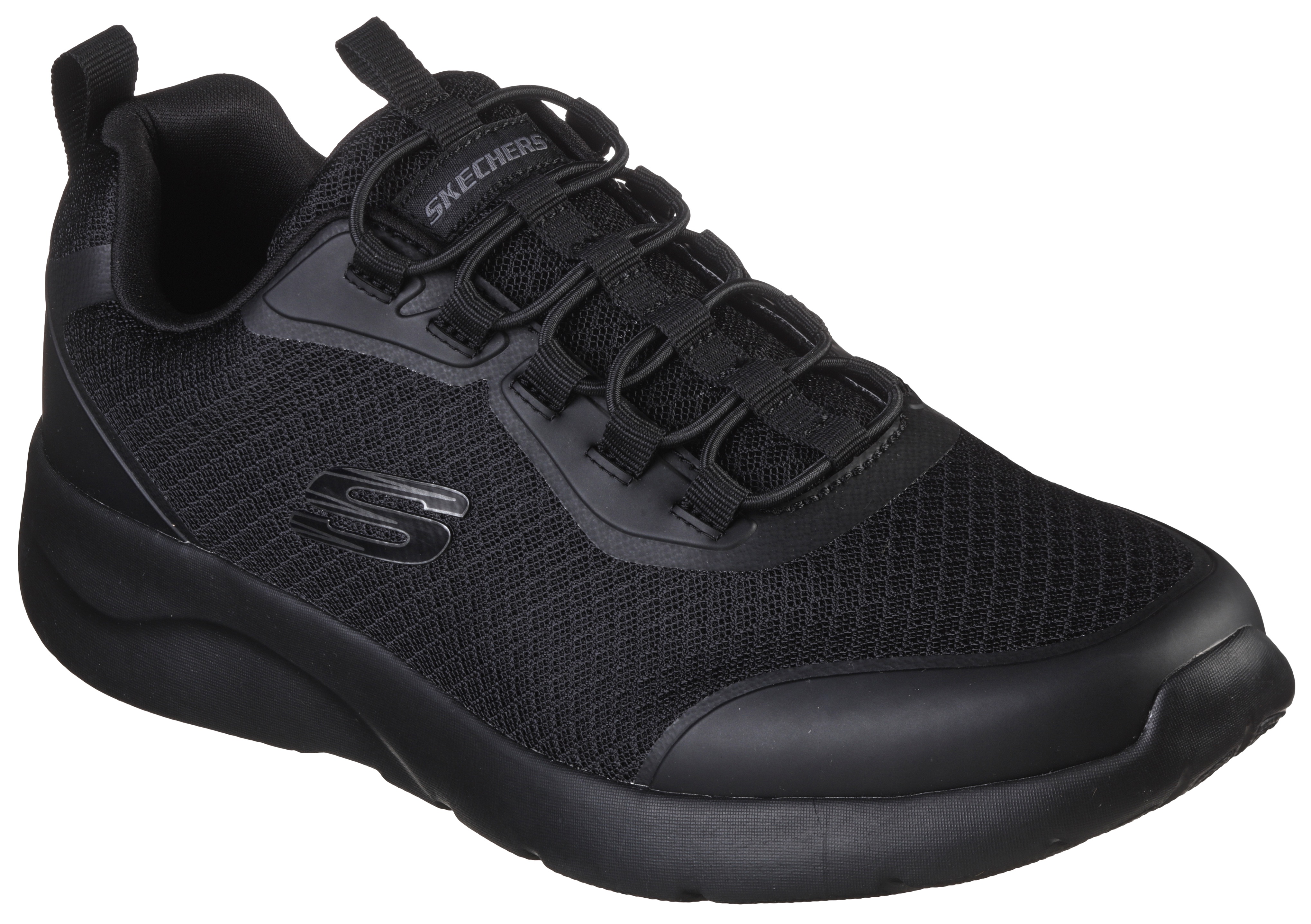 Slip-On Sneaker SKECHERS "DYNAMIGHT 2.0", Herren, Gr. 40, schwarz, Mesh, Synthetik, Schuhe, Slipper, Sneaker mit Memory Foam