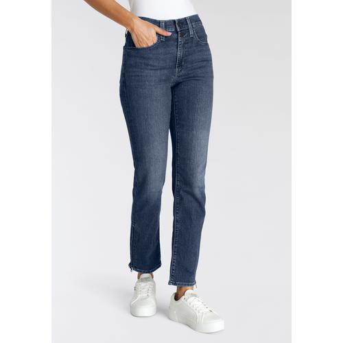 "5-Pocket-Jeans LEVI'S ""724 BUTTON SHANK"" Gr. 29, Länge 32, blau (all zipped up) Damen Jeans 5-Pocket-Jeans mit Reisverschlussdetail am Saum"