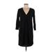 Left Coast by Dolan Casual Dress - Mini V Neck 3/4 sleeves: Black Print Dresses - Women's Size Medium