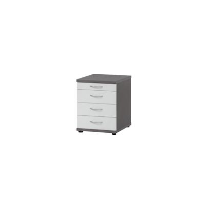 Möbelpartner Standcontainer Lion | HxBxT 54x42x50 cm | 4 Schubladen | Eschegrau/Weiß | Bürocontainer mit Frontgriffleiste von PROREGAL Image