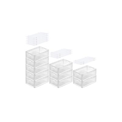 PROREGAL MegaDeal 10x Transparenter Eurobehälter LightLine mit offenem Griff und Scharnierdeckel | HxBxT22x40x60cm | 46 Liter | Eurobox Image