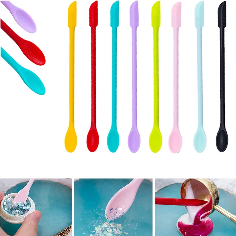 Bâtons d'agitation en Silicone, outils de fabrication de bijoux, résine époxy, colle, outils de mélange de pigments, tiges d'agitation faciles à nettoyer, outil en résine époxy