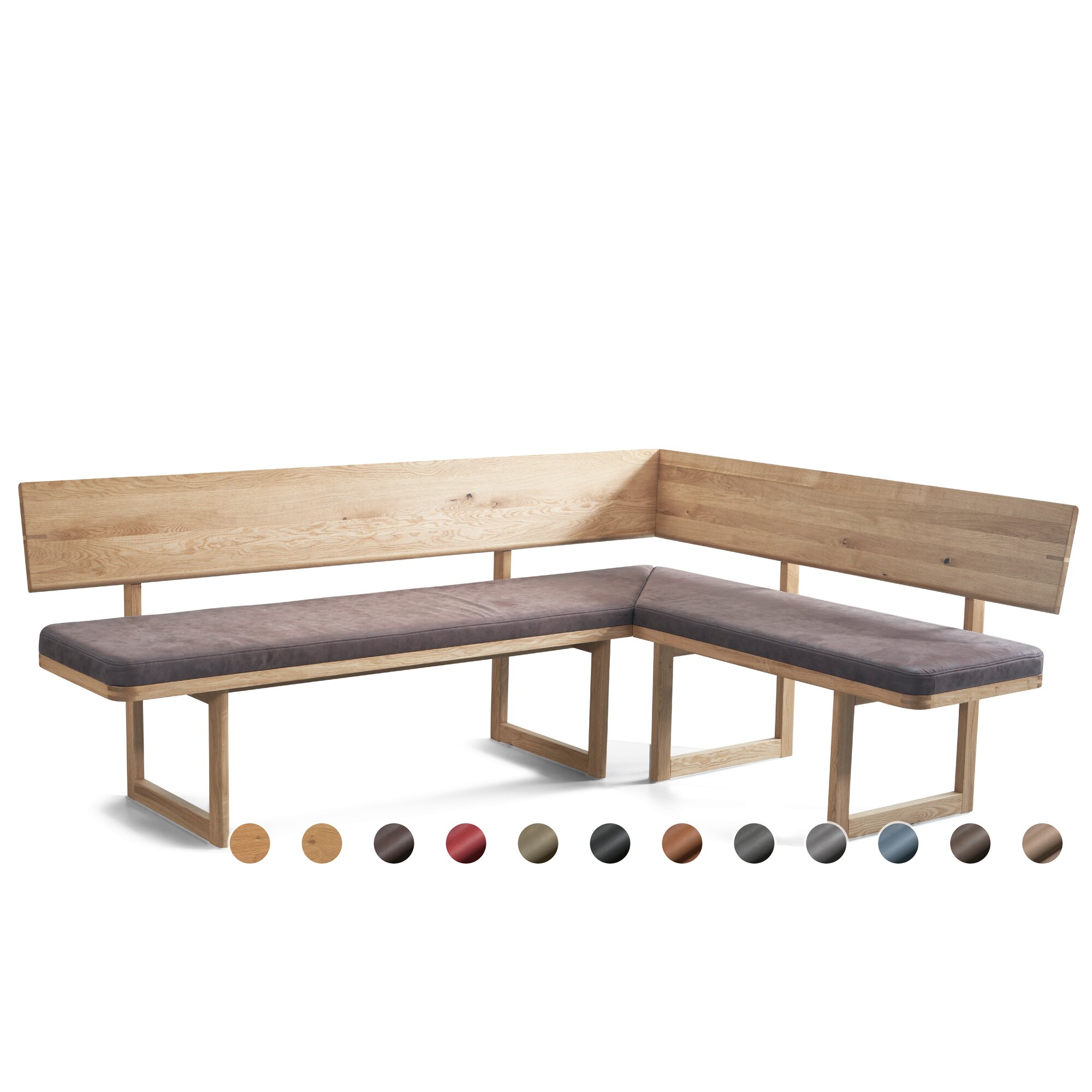 Schösswender »Deven« Eckbank 160/230 cm / Gavin 10 hellgrau / Wildeiche Samtlack