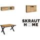 Skraut Home - Ensemble de meubles de salon Table 140 Front Noir pieds x 6 convives Meuble tv 160