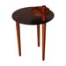 25.6 Inch Round Side Table with Rotatable Tray and Metal Top, Brown and Black