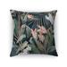 TROPICAL JUNGLE BLUE & PINK Accent Pillow by Marina Gutierrez