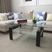 Rectangle Black Glass Coffee Table, Clear Coffee Table, Modern Side Center Tables