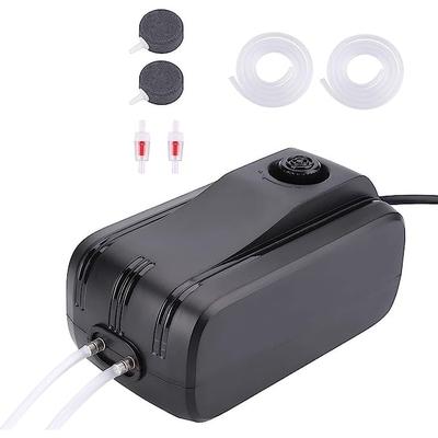 5W Aquarium Air Pump Ultra Quiet Oxygen Bubbles Pump - Black