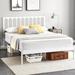 Storage Metal Platform Bed with Sturdy Steel White Bed Slats Bed Mattress Foundation with Waved Design