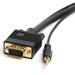 Cmple - VGA SVGA Monitor Cable Gold Plated Connectors Support Full HD Displays HDTVs (Male-to-Male) with 3.5mm Stereo Audio - 3 Feet