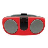 Proscan - BoomBox/Portable CD Player with AM/FM Radio AUX Input Red