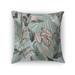 TROPICAL JUNGLE LIGHT BLUE & PINK Accent Pillow by Marina Gutierrez