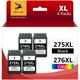 PG-275 XL/CL-276 XL Multi Value Pack Compatible for PIXMA TS3520 TS3522 and TR4720 TR4722 Printers Replacement PG275/CL276 High Yield Ink Cartridge for Printer