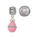 Pink Easter Egg with Clear Crystal Band 13.1 Half Marathon Run She Believed She Could Charm Beads (Set of 2)