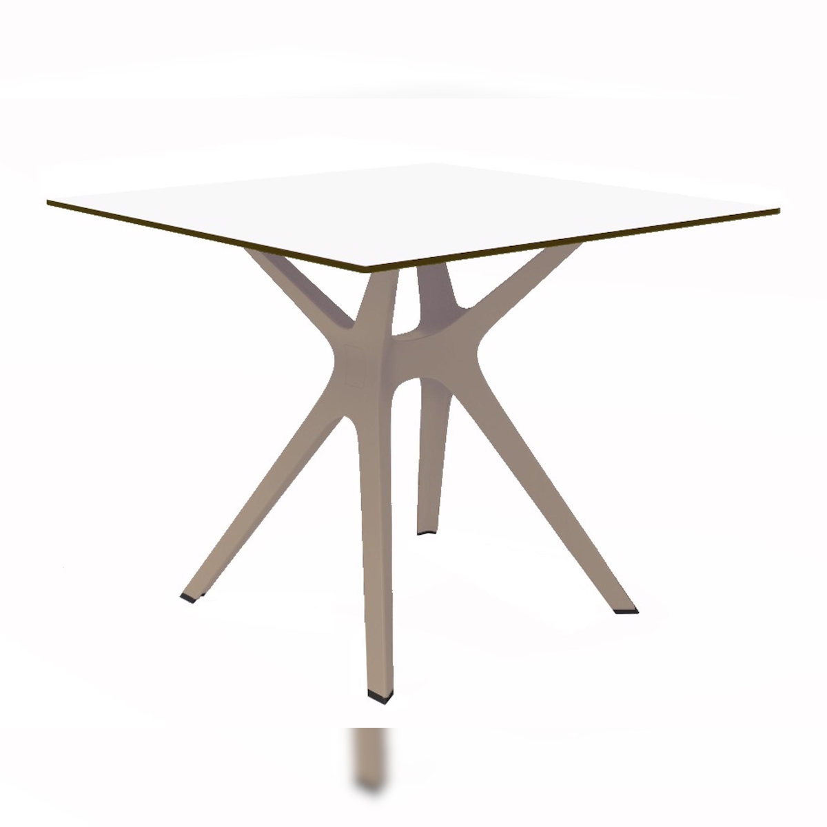 Resol VELA S Quadratischer Tisch Indoor, Outdoor 90x90 Sand Fuß - Weißes Tischplatte Image