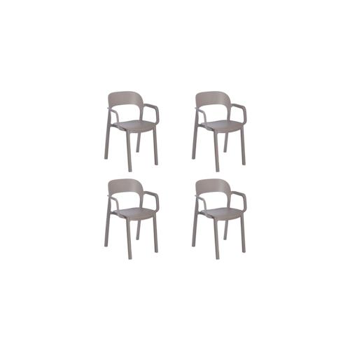 GARBAR ONA Sessel Indoor, Outdoor Set 4 Schokolade – Schokolade