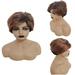 DOPI Human Hair Wigs For Women Black Color Natural Lace Hair Fashion Sexy Short Wavy Curly Parting Synthetic Wig Wave Black