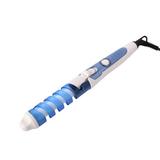 Hemoton Anti-scalded Electric Ceramic Hair Curler Spiral Hair Rollers Curling Iron Wand Salon Tools with EU Plug (Blue)