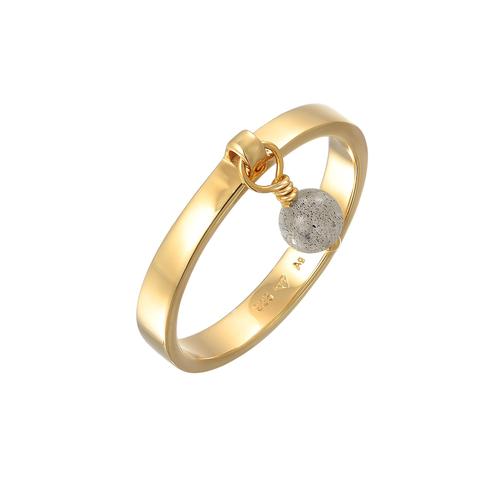 Elli PREMIUM – Elli PREMIUM Ring Bandring Stapelring Labradorit 925 Silber vergoldet Ringe Damen