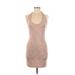 Shein Casual Dress - Bodycon Halter Sleeveless: Tan Dresses - Women's Size 6