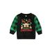 IZhansean Toddler Baby Boy Girl Christmas Outfit Letter Print Sweatshirt Plaid Long Sleeve Pullover Sweater Top Fall Clothes Green 0-6 Months
