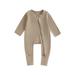 Huakaishijie Newborn Baby Romper Pajamas Long Sleeve 2 Way Zipper Footless Jumpsuit Sleeper Pjs