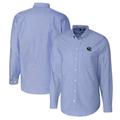 Men's Cutter & Buck Blue New York Giants Helmet Stretch Oxford Long Sleeve Button-Down Shirt