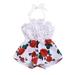 CenturyX Newborn Baby Girls lace Halter Romper Off-Shoulder Floral Print Bodysuit Sleeveless Jumpsuit Summer Clothes Outfits