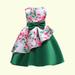 WQJNWEQ Dresses For Women Clearance Toddler Girls Net Yarn Flowers Print Bow Ruffles Birthday Party Gown Long Dresses