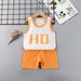 2Pcs Baby Girls Outfit Clearance Toddler Kids Baby Boys Girls Fashion Cute Sleeveless Vest ShortsPrint Casual Suit