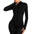 Hwmodou Female Casual Jackets Long Sleeve Full Zipper Light Sportswear With Thumb Opening Walking Coat Cutting Training Yoga Coat Jackets For Women