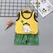 2Pcs Baby Girls Outfit Clearance Toddler Kids Baby Boys Girls Fashion Cute Sleeveless Vest ShortsPrint Casual Suit