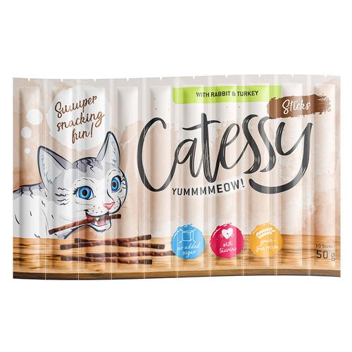 150x 5g Catessy Sticks mit Kaninchen & Pute Katzensnacks