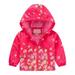 Lovskoo 2024 Baby Windbreaker Jacket Toddler Boys Windproof Jacket Cute Trendy Solid Color Hoodie Keep Warm Clothes Thick Coat Rain Coat Baby Clothes Hot Pink
