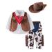 Bilo Kid Boys Halloween Cowboy Costume 5pcs Set Cosplay Event Dress Up Parties Stage Performance Outfits (80/2-3 Years)