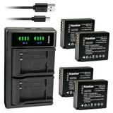 Kastar 4-Pack Battery and LTD2 USB Charger Replacement for Panasonic DMW-BLE9 DMW-BLE9E DMW-BLE9PP DMW-BLG10 DMW-BLG10E Battery Panasonic DE-A65BA DE-A98 DE-A99B Charger