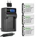 Kastar 3-Pack NP-45 Battery and LCD AC Charger Compatible with Fujifilm NP-45 NP-45A NP-45B NP-45S Battery Fujifilm BC-45 BC-45B Charger Fujifilm FinePix Mini 70 Mini 90 FinePix SHARE SP-2