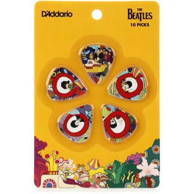 D'Addario 1CWH4-10B7 Beatles Yellow Submarine 50th Anniversary Guitar Picks - Medium (10-pack)