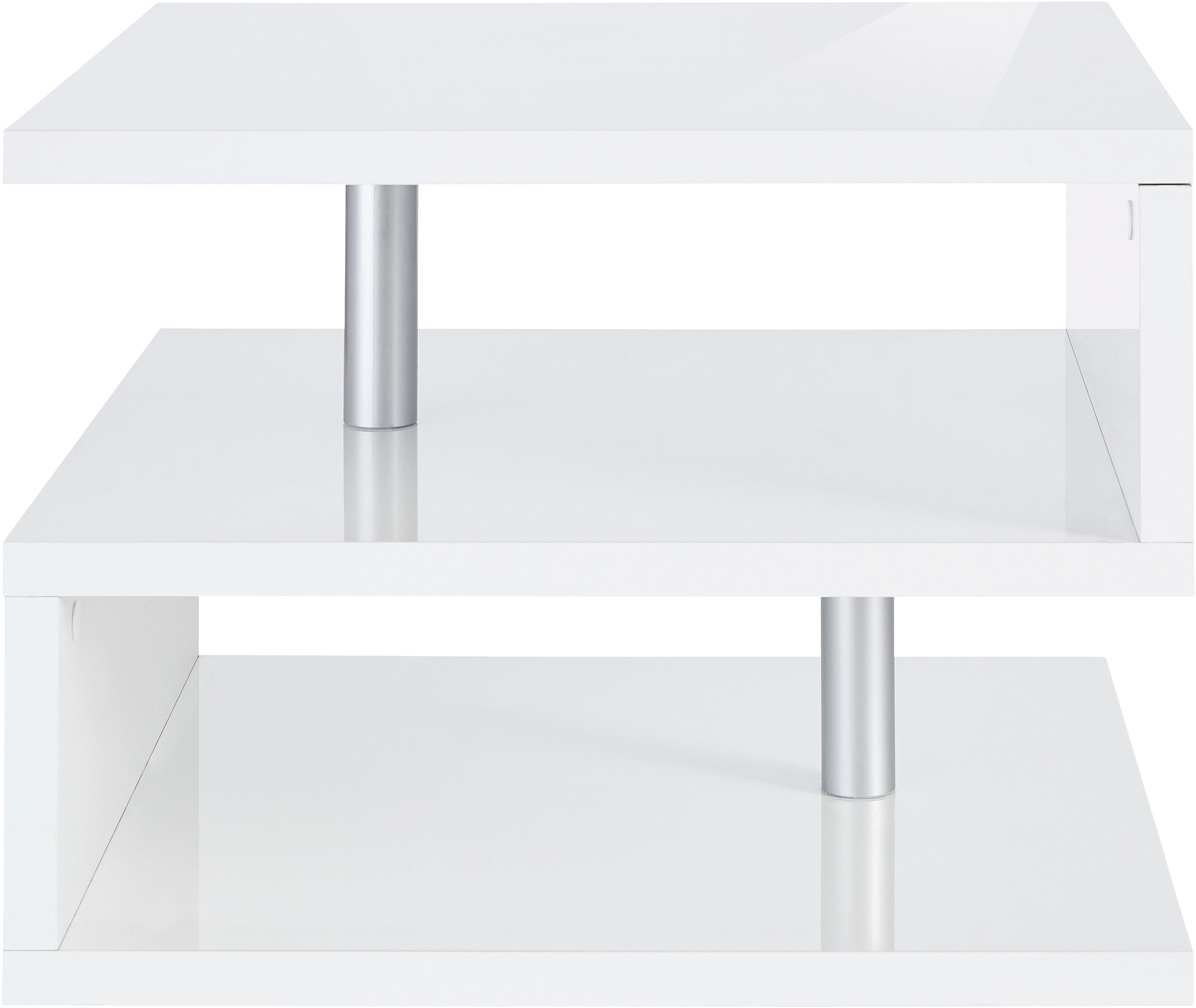 Couchtisch INOSIGN "ZETA- Kaffeetisch, Sofatisch, Wohnzimmertisch, Breite ca. 55 cm", weiß (weiß hochglanz), B:55cm H:41,5cm T:55cm, Tische, Made in Italy, mit Ablagemöglichkeit, 55x55 cm