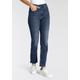 5-Pocket-Jeans LEVI'S "724 BUTTON SHANK" Gr. 29, Länge 30, blau (all zipped up) Damen Jeans 5-Pocket-Jeans mit Reisverschlussdetail am Saum