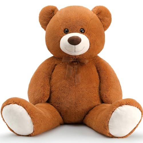 MorisMos Giant Teddy Bear for Girlfriend XXL 130cm, Soft Cuddly Big Bear Stuffed Animal Plush Toy Large, Kawaii Valentines Day Presents for Women Boys Girls Birthday Party Decorations