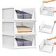 Longzhuo White Wardrobe Shelves Closet Organiser Box,Set of 3 Foldable Wardrobe Storage Boxes,Stackable Wardrobe Storage Box Organizer,Cupboard Container Cube Extendable Drawer Suitable for Bedroom