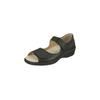 Sandale NATURAL FEET "Tunis", Damen, Gr. 35, schwarz, Leder, casual, Schuhe, mit stoßdämpfender PU-Laufsohle