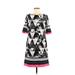 Eliza J Casual Dress - Shift: Black Color Block Dresses - Women's Size 6